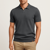 Camisa Polo em Poliéster - Texturada