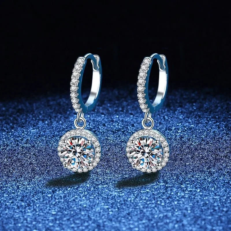 Sterlingsilber 1 Karat Moissanit Ohrringe