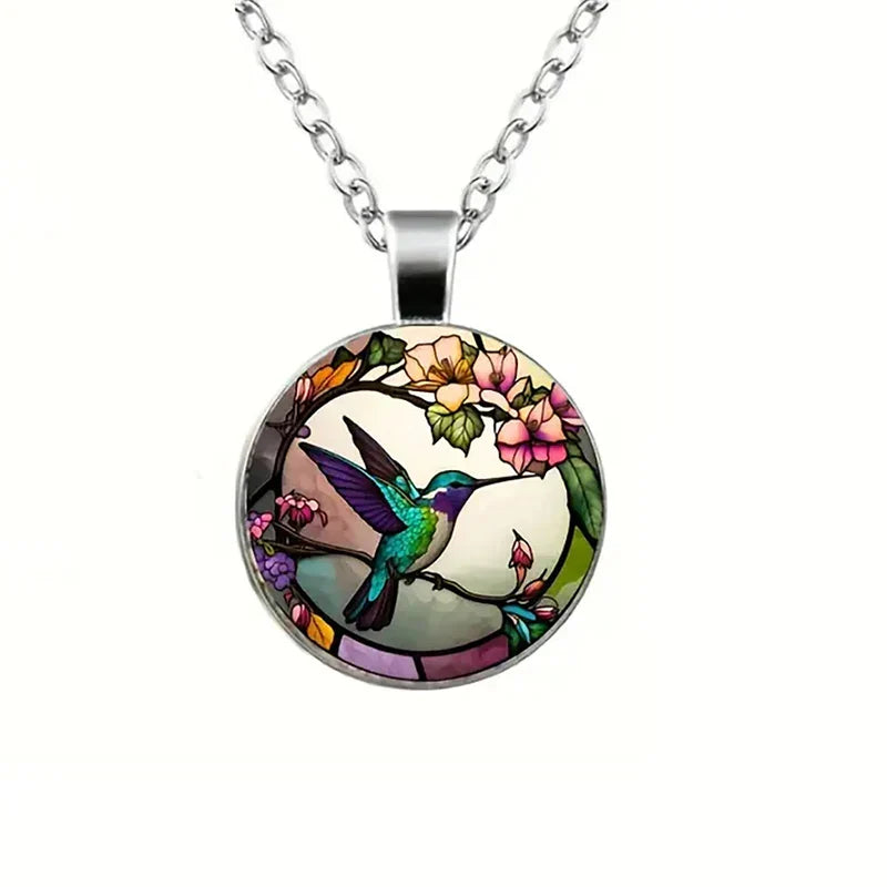Ana | Colar ou Brincos Colibri em Vidro