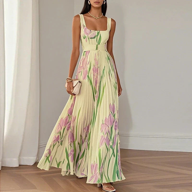 Oriana | Vestido Comprido Floral Evasé