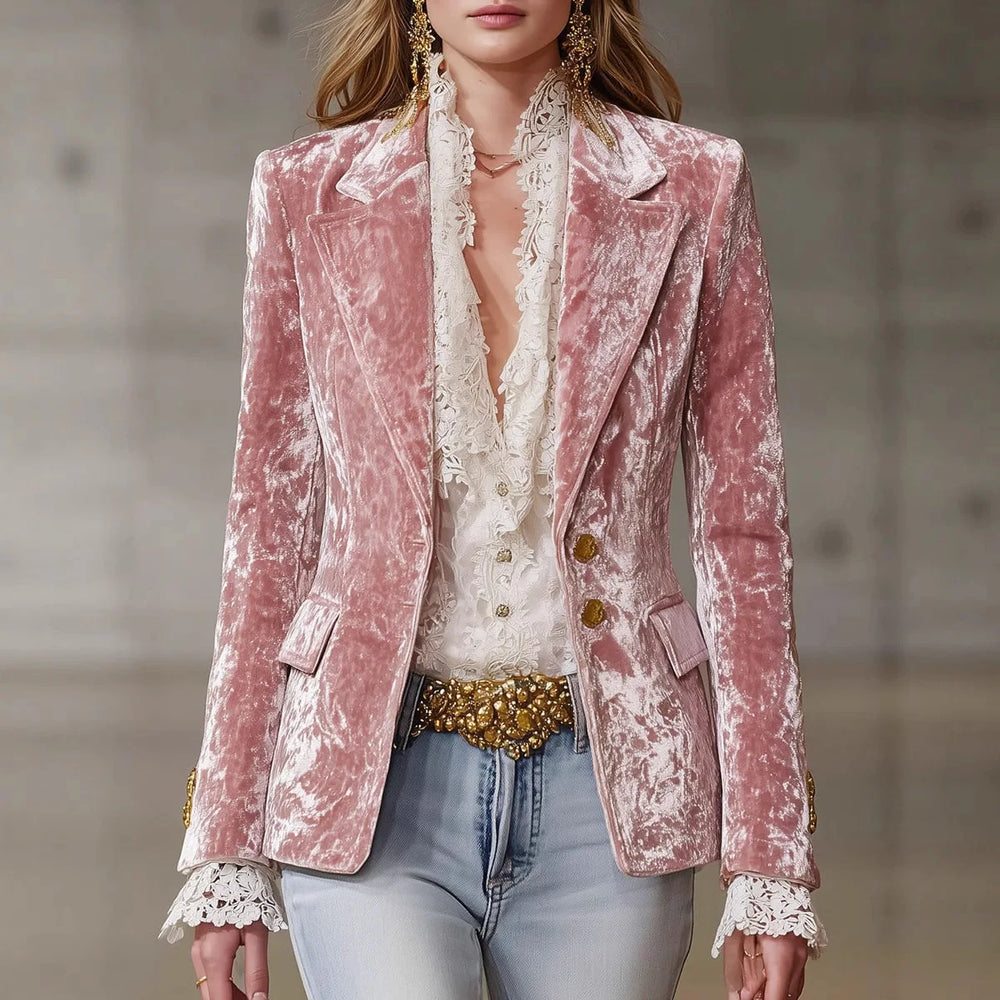 Honorata | Blazer de Veludo com Renda