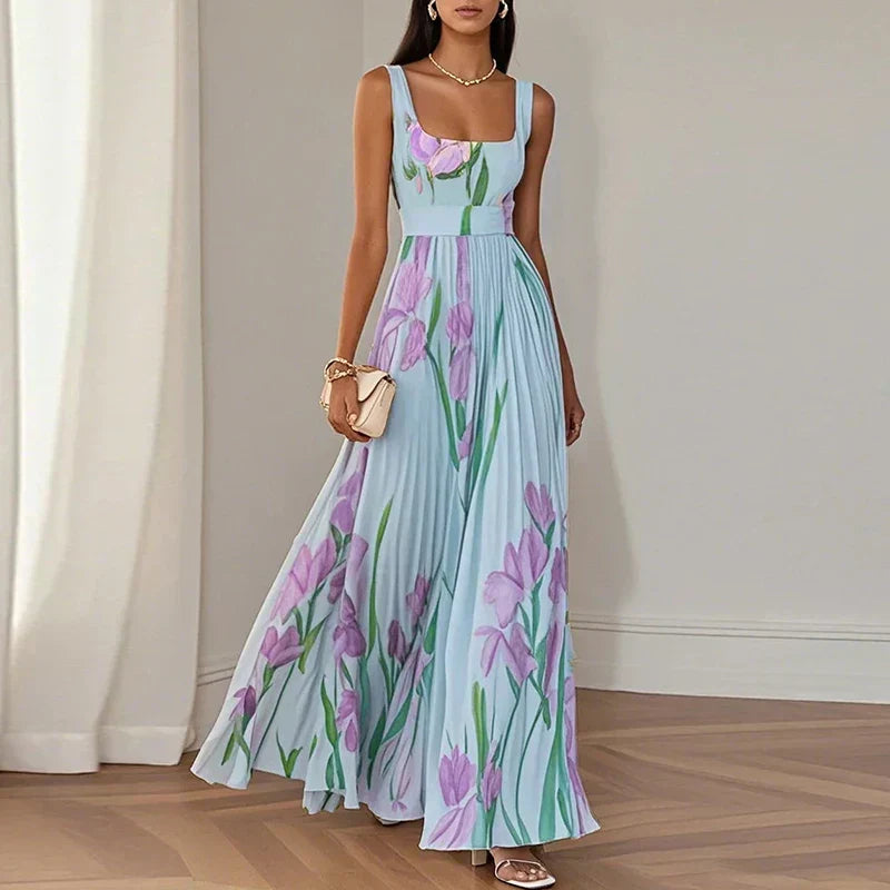 Oriana | Vestido Comprido Floral Evasé