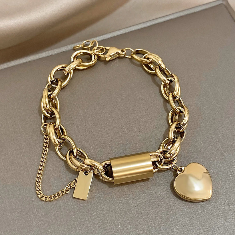 Dickes Armband Heartened | Gold