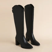 Hilda - Botas de salto Grosso e Elegância para o Inverno