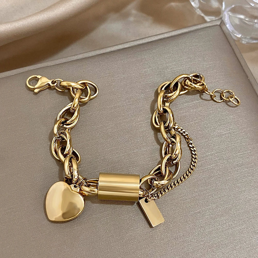 Dickes Armband Heartened | Gold