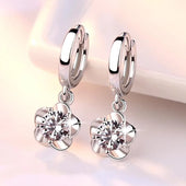 Sterlingsilber Ohrringe mit Lila und Weißen Zirkonia
