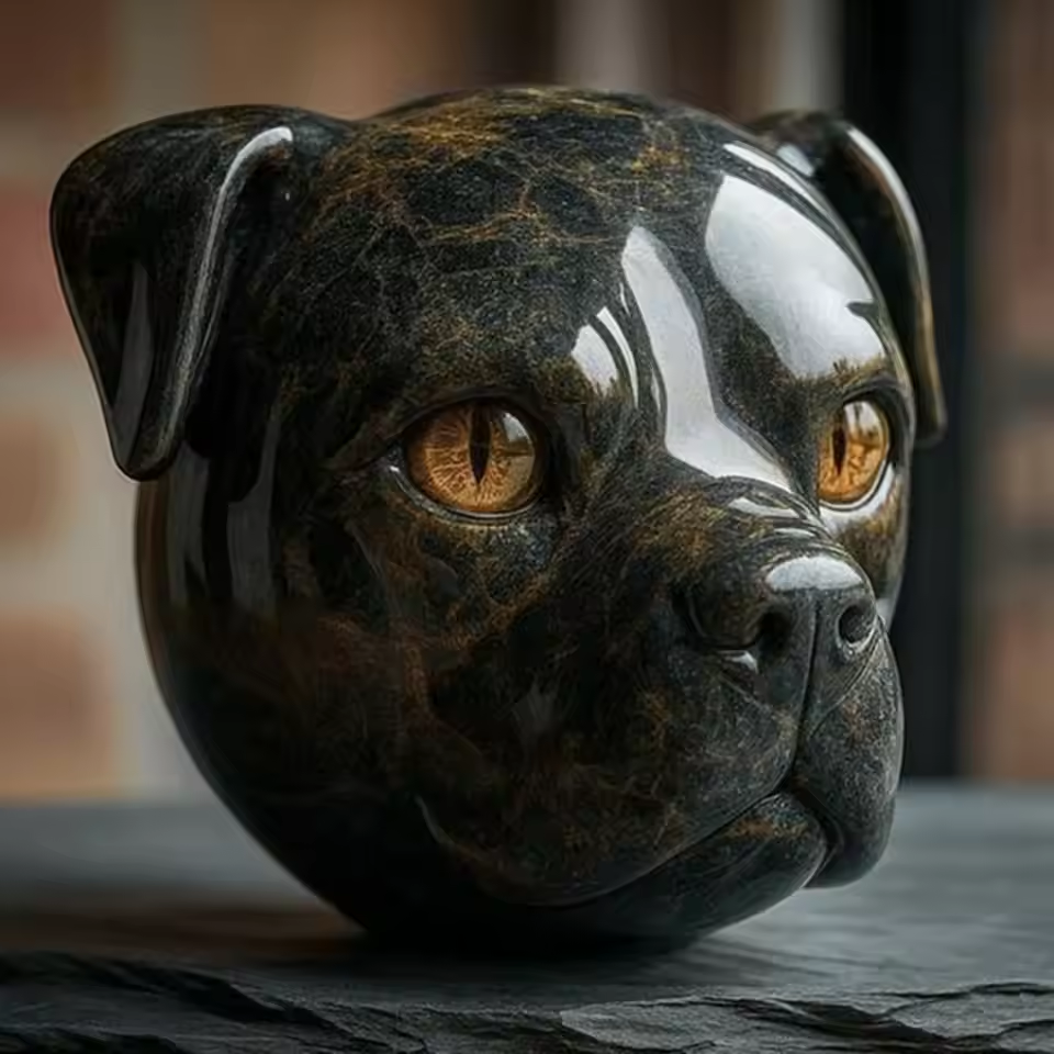 Bernardo | Candeeiro Cão Preto Místico em Vitral
