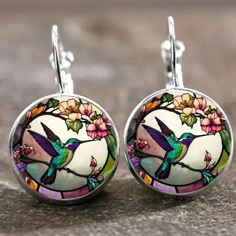 Ana | Colar ou Brincos Colibri em Vidro
