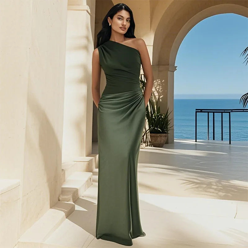 Helena | Vestido Comprido de Um Ombro