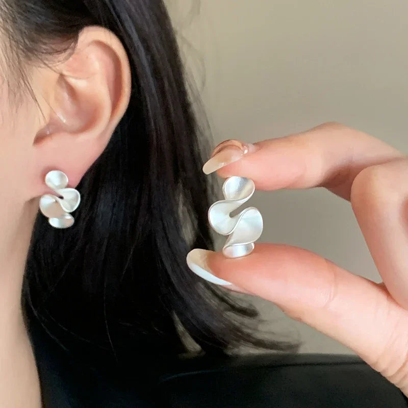 Sterlingsilber 18K Gold Blumen Stecker Ohrringe