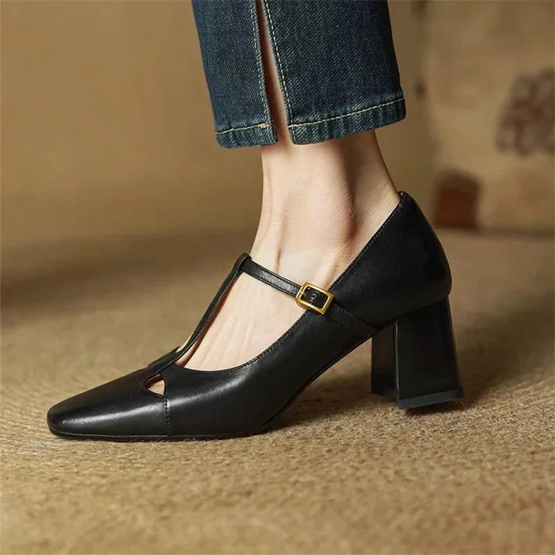 Odete | Sapatos de Salto Clássicos com Tira em T