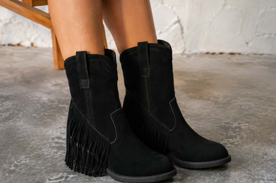 Élise | Botas de Camurça com Franjas
