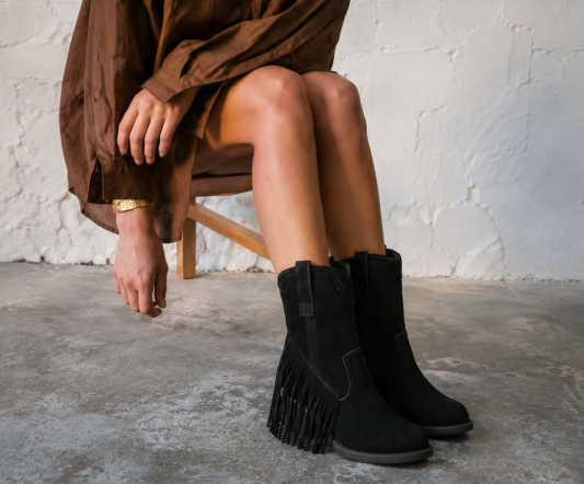 Élise | Botas de Camurça com Franjas