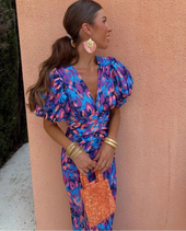 Raquel | Vestido Midi com Mangas Tufadas