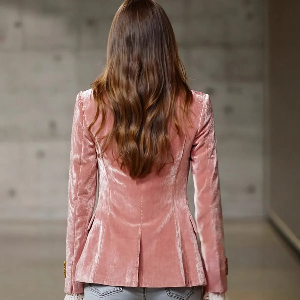 Honorata | Blazer de Veludo com Renda
