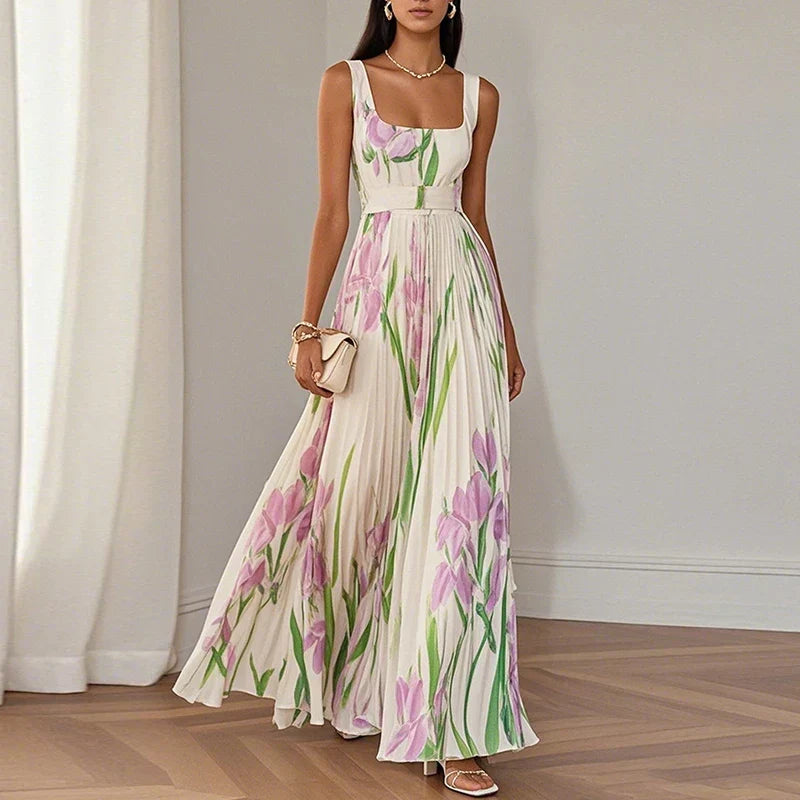 Oriana | Vestido Comprido Floral Evasé