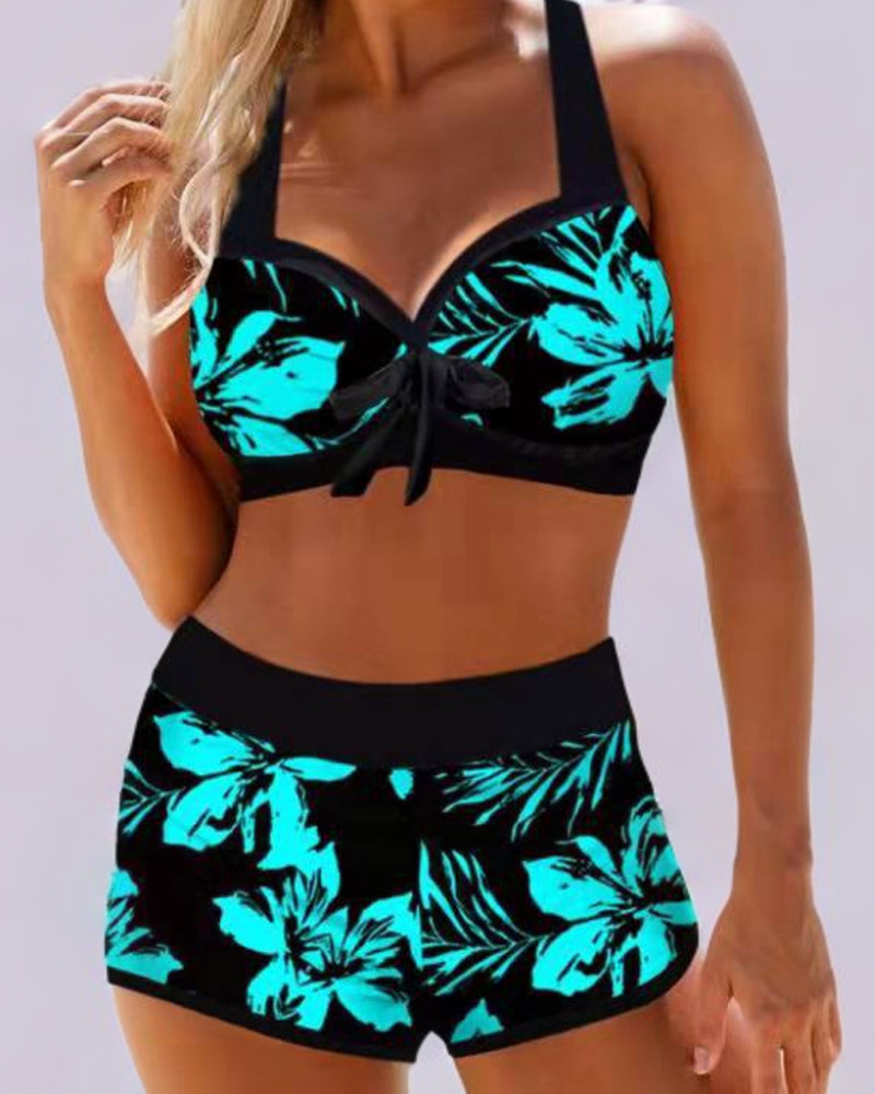 Sidónia - Fato de Banho de Cintura Alta com Estampado Floral
