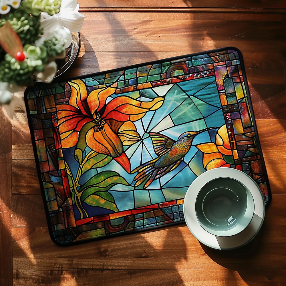 Individual de Mesa Colibri em Vitral
