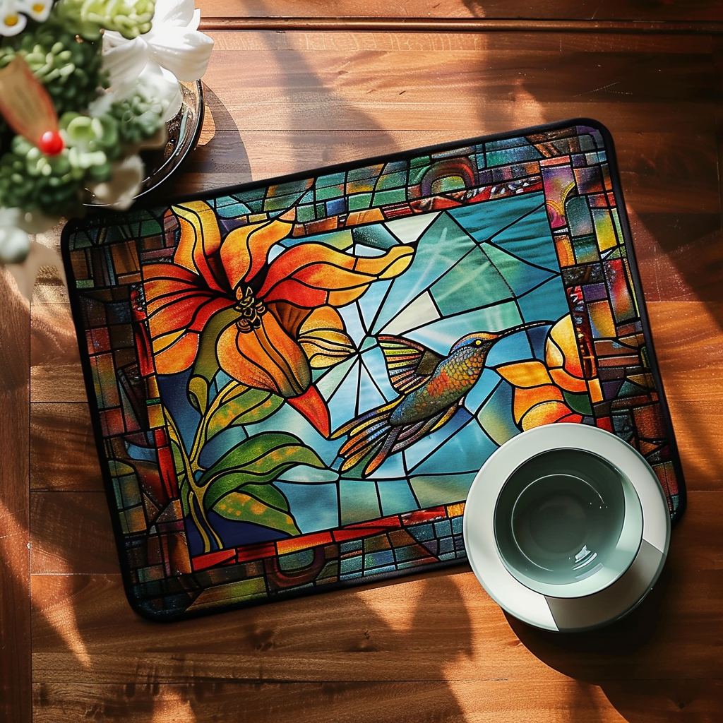 Individual de Mesa Colibri em Vitral