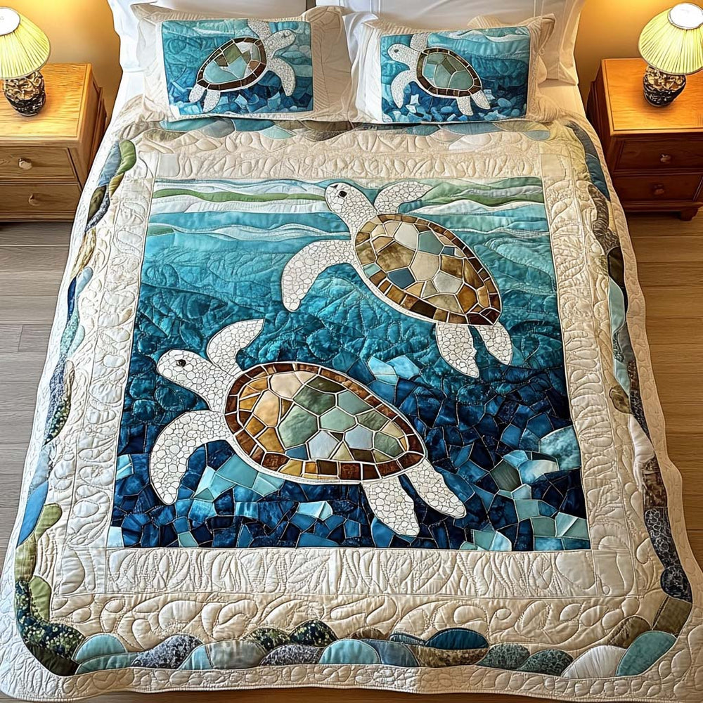 Conjunto de Cama 3 Peças Tartarugas