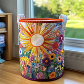 Girassol em Flor | Cesto de Roupa Feito à Mão