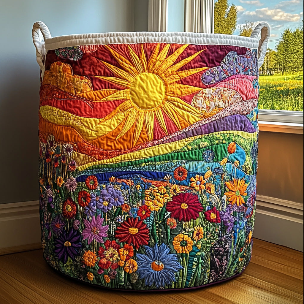 Flores e Sol | Cesto de Roupa Feito à Mão