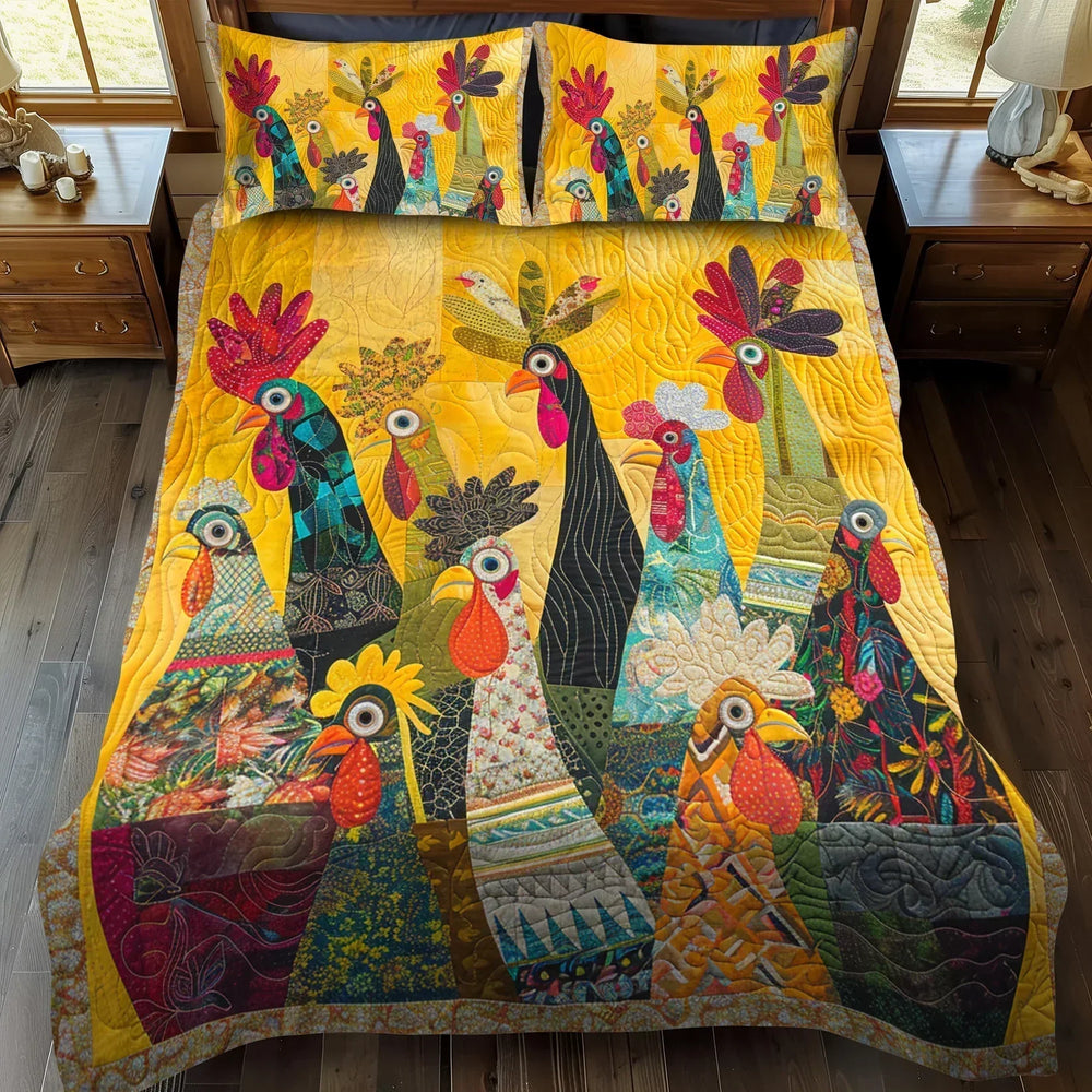 Conjunto de Cama 3 Peças Galos do Amanhecer