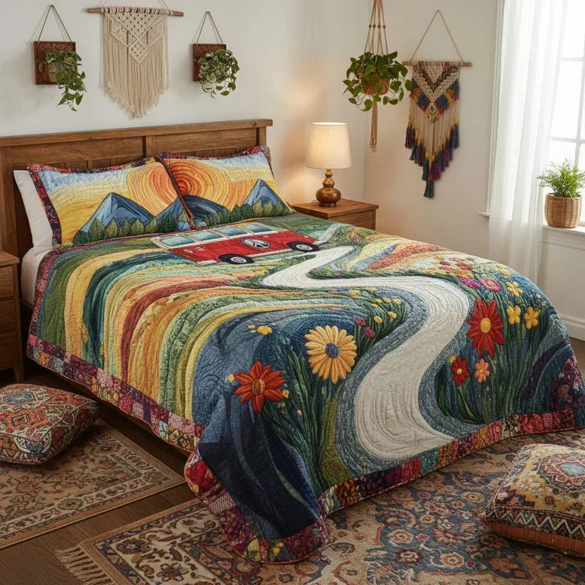 Conjunto de Cama 3 Peças Viagem Vintage