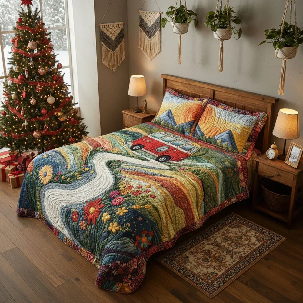 Conjunto de Cama 3 Peças Viagem Vintage