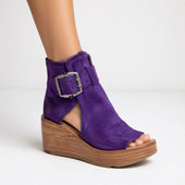 Olga - Botins Compensados Abertos Estilo Moderno