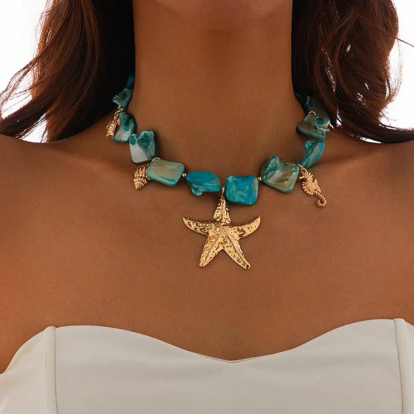 Gracinda | Colar Estrela-do-Mar Azul