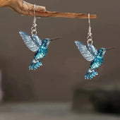 Elvira | Brincos Colibri Cristal Azul