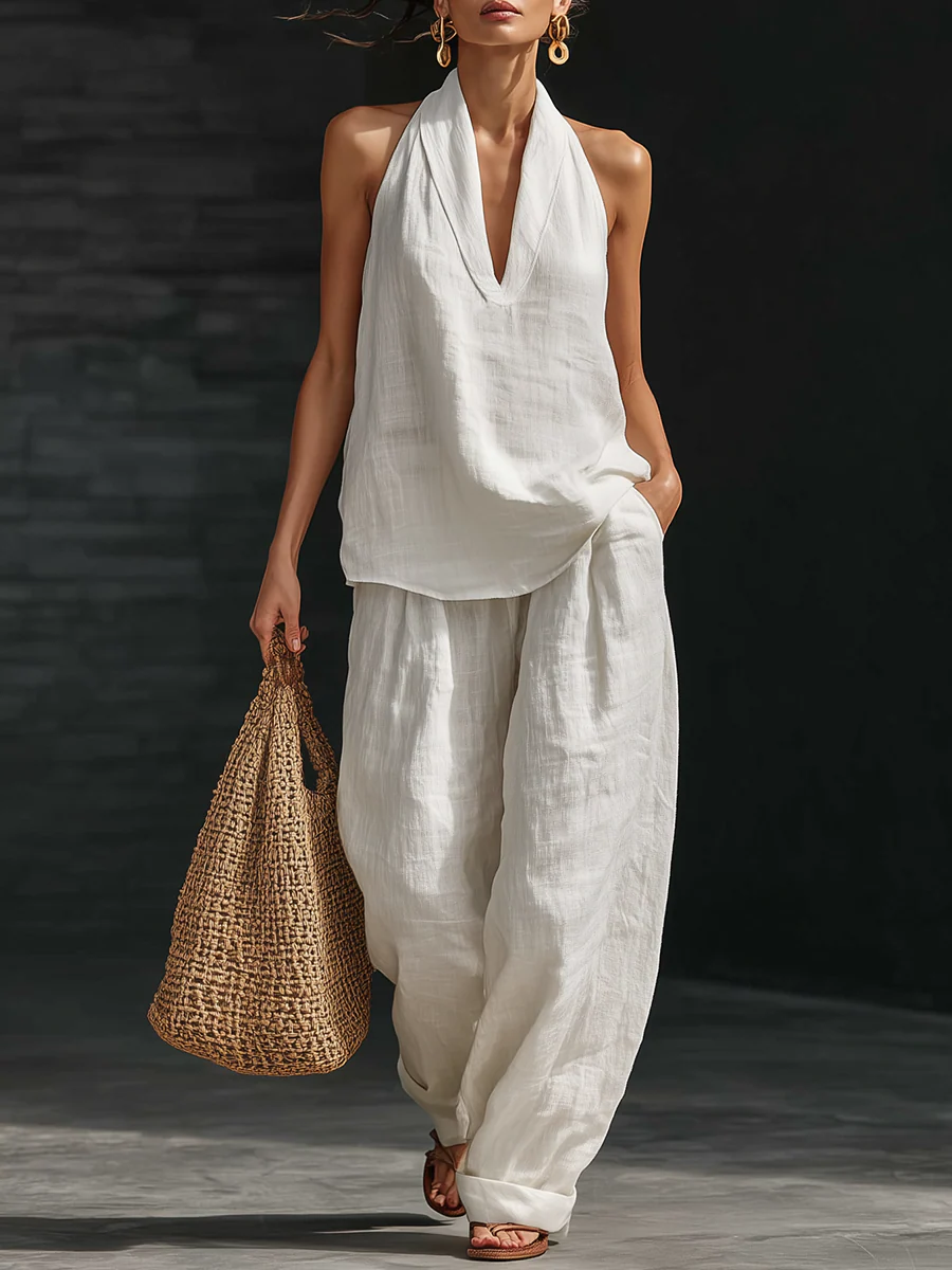 Zara - Conjunto sem mangas com calças largas