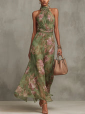 Ana - Vestido maxi plissado