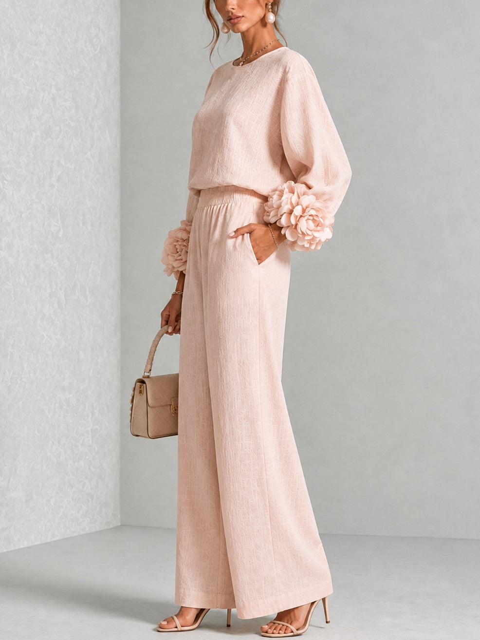 Rosa | Conjunto com Punhos Florais