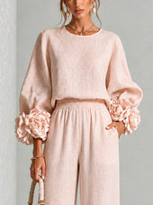 Rosa | Conjunto com Punhos Florais
