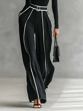 Inês | Conjunto Elegante de Gola Alta e Calças Largas
