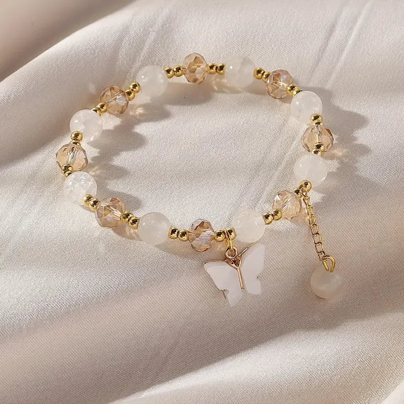 Schönes Schmetterling Perlen dehnbares Armband