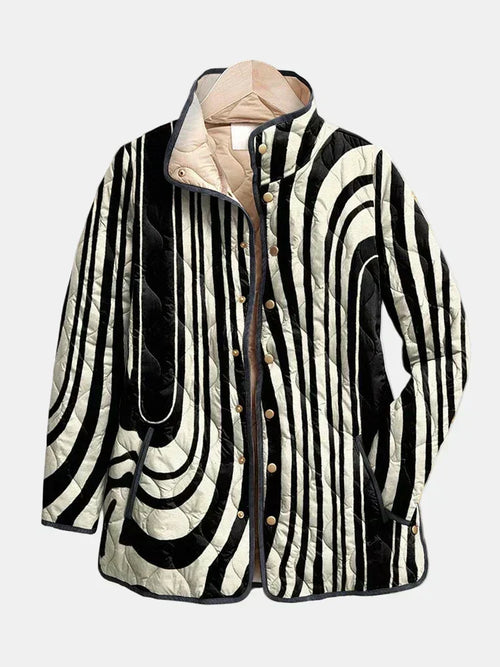 Salomé | Casaco Acolchoado Gráfico Zebrado