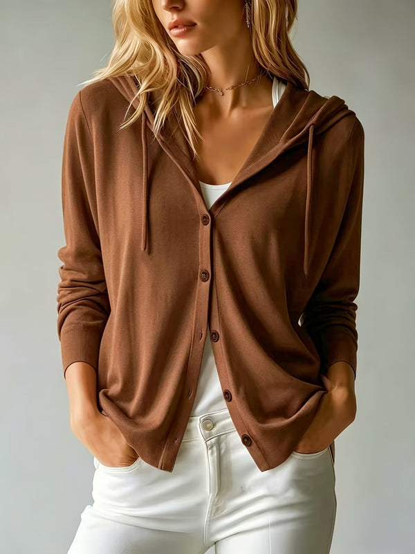 Camilla | Jopica s kapuco in gumbi – kapučino