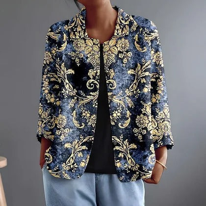 Deolinda | Casaco Aberto com Estampado Ornamental