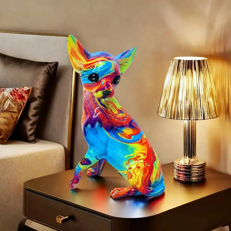 Chihuahua Colorido | Candeeiro de Mesa em Resina