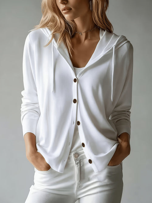 Chiara | Jopica s kapuco in gumbi – bela