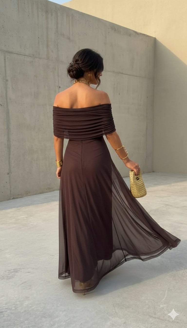 Inês - Vestido largo fluido com design elegante