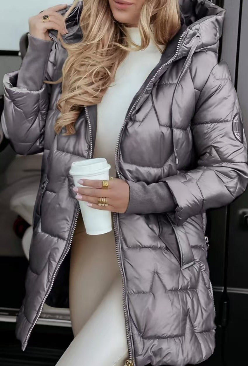 KATERINA | Lahek prešit plašč s kapuco