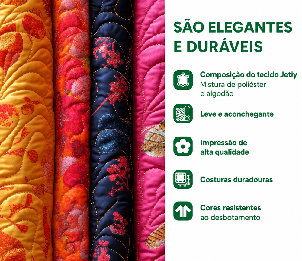 Cortinado Acolchoado Galinha em Patchwork