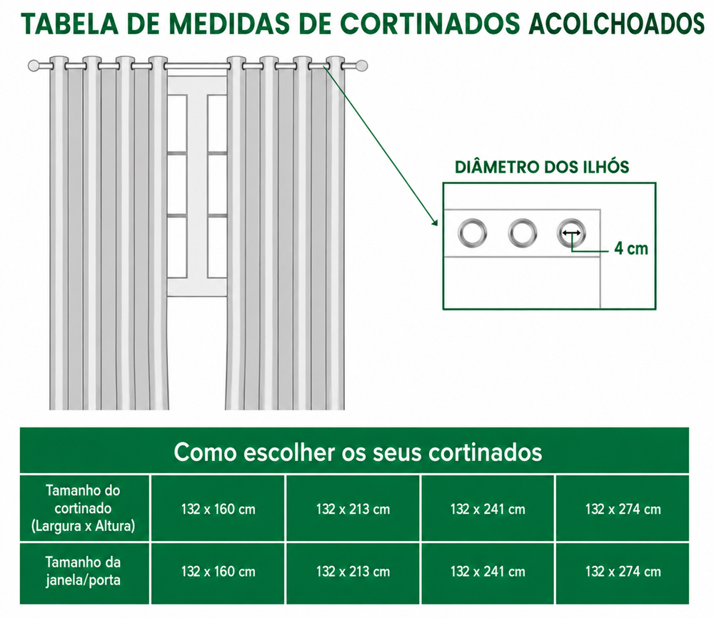 Cortinado Acolchoado Bosque Enevoado
