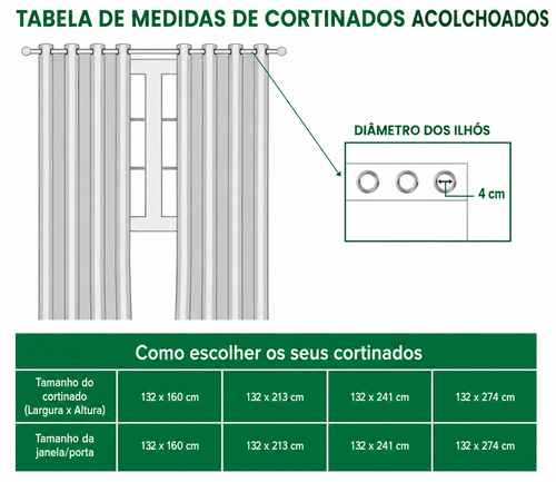 Cortinado Acolchoado Refúgio na Floresta