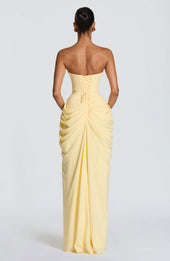 Adriana - Vestido Longo Drapeado com Fenda
