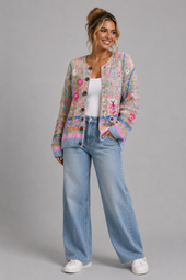 Teresa - Cardigan Floral de Outono